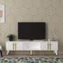 Hanah Home Soporte para televisor Asel - Blanco y Oro